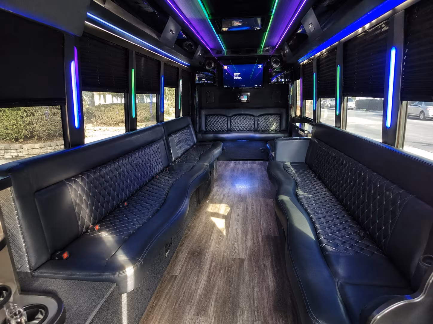 irvine 15 passenger party bus interior