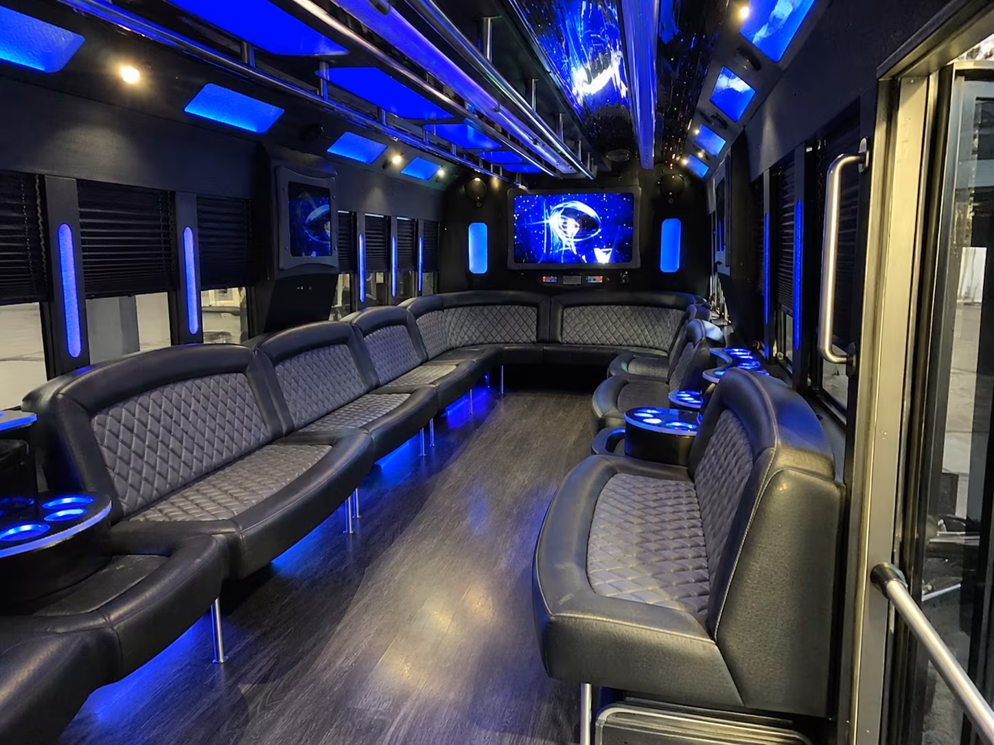 irvine 28 passenger party bus interior