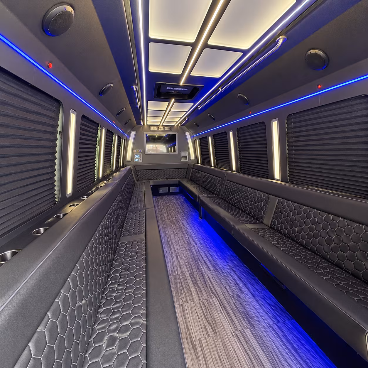 irvine 30 passenger party bus interior