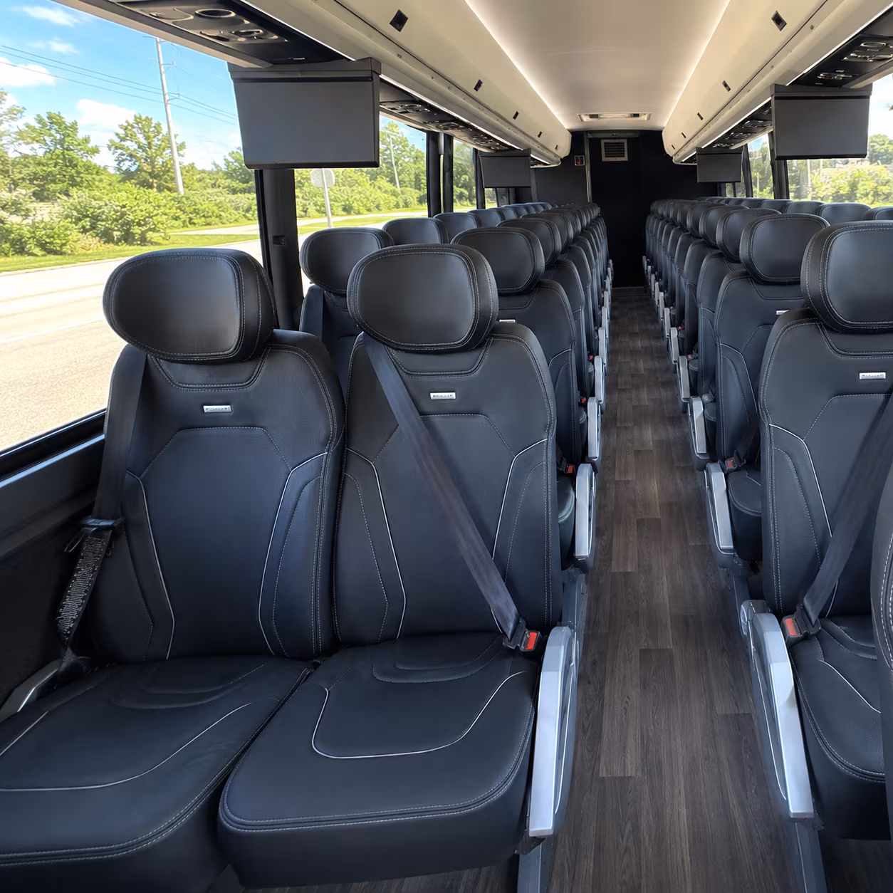 irvine 47 passenger charter bus inside