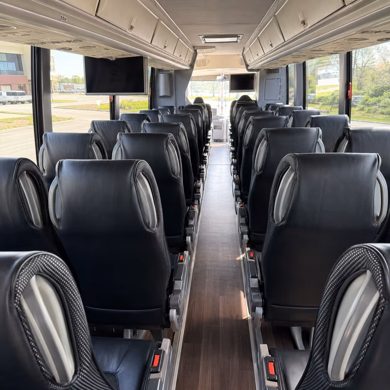 irvine 56 passenger charter bus inside